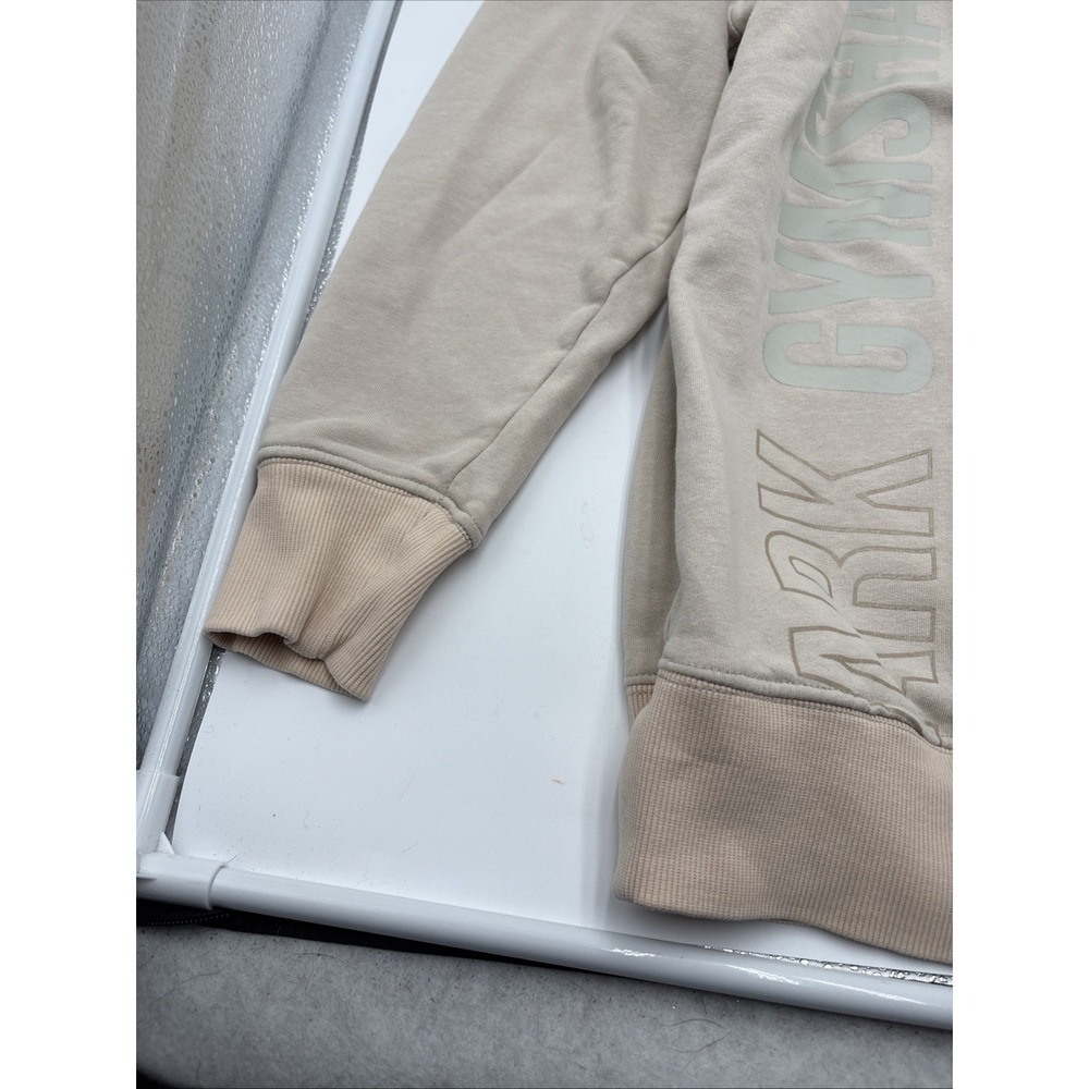 Gymshark Women's Oversized Sweat Shirt Beige Size Small Long Sleeve 85% Cotton - Picture 3 of 14
